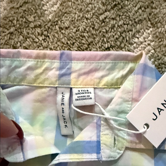 Janie and Jack Pastel Plaid Baby Onesie - Picture 2 of 5